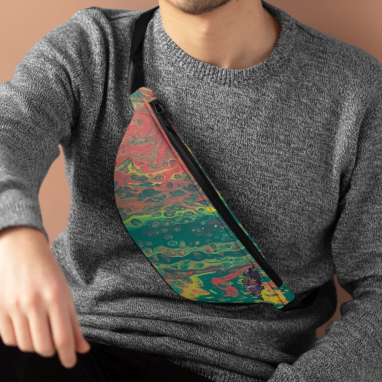 Green Sea Sunset Fanny Pack