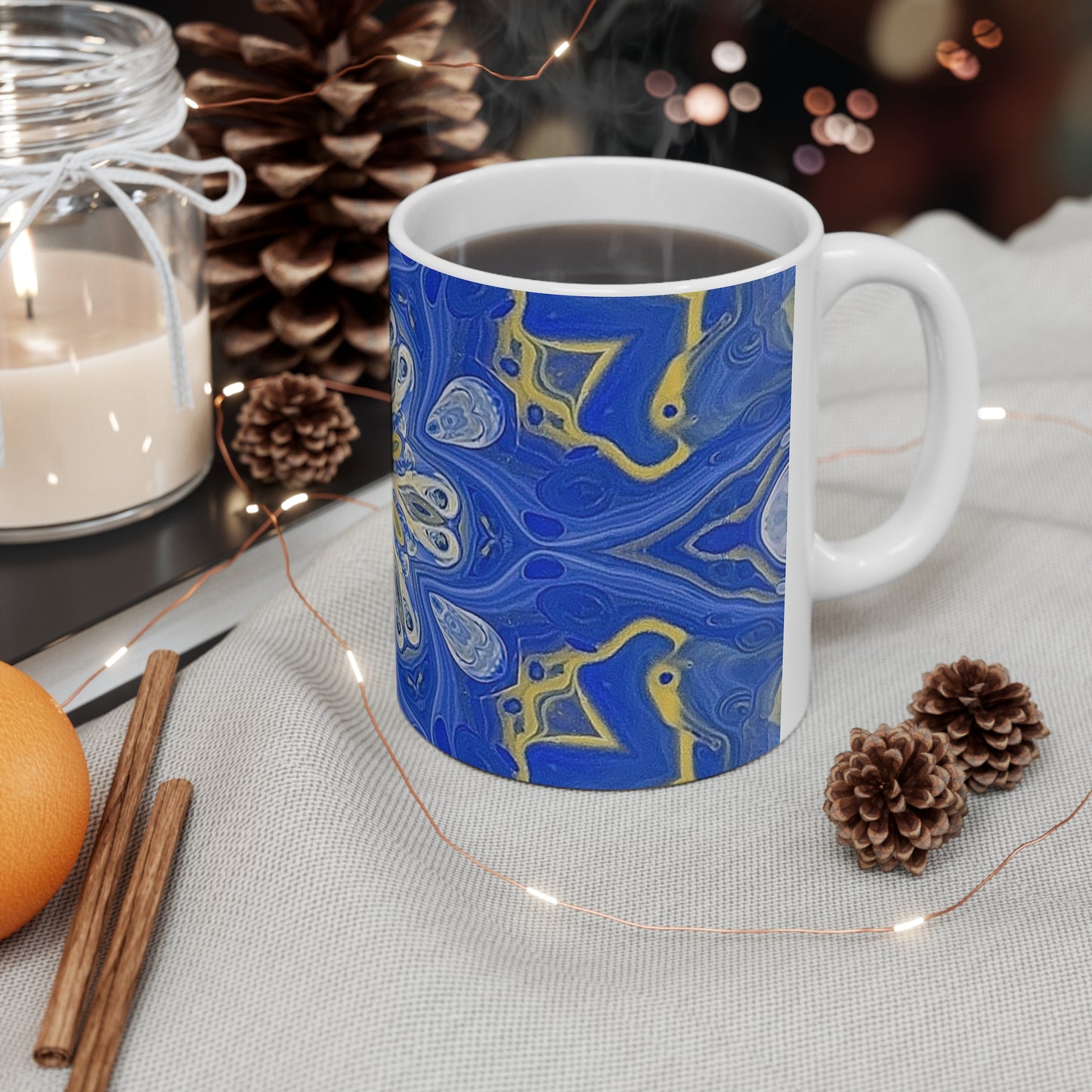 Lustrous Snowfall Ceramic Mug 11oz