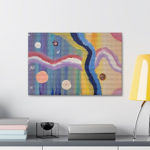 Starry Ocean Line Canvas Gallery Wrap