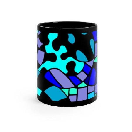 Blue Flow Black Coffee Mug, 11oz