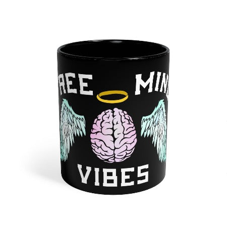 Free Mind Vibes Black Accent Mug