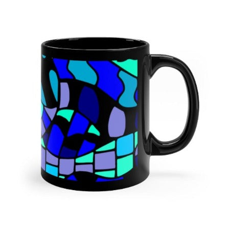 Blue Flow Black Coffee Mug, 11oz