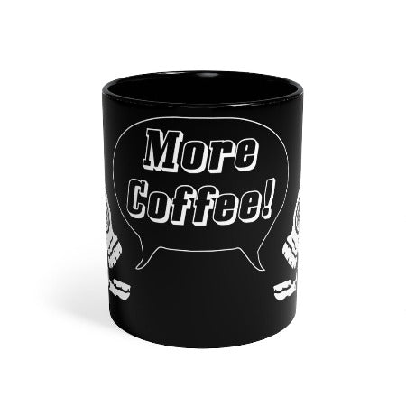 More Coffee Black Accent Mug