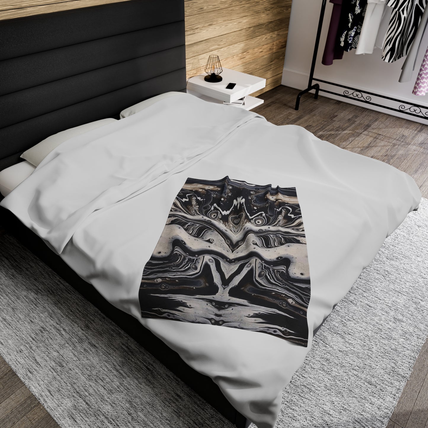 Modern Moth Plush Blanket