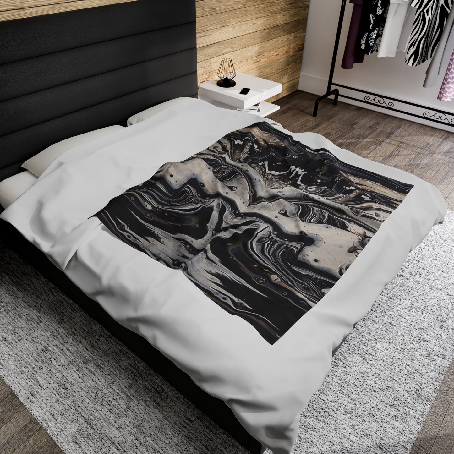 Modern Moth Plush Blanket