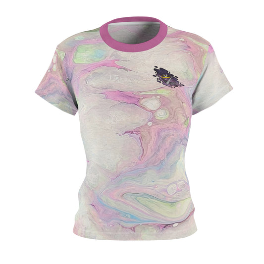 Periwinkle Ghost Women's Cut & Sew Tee (AOP)