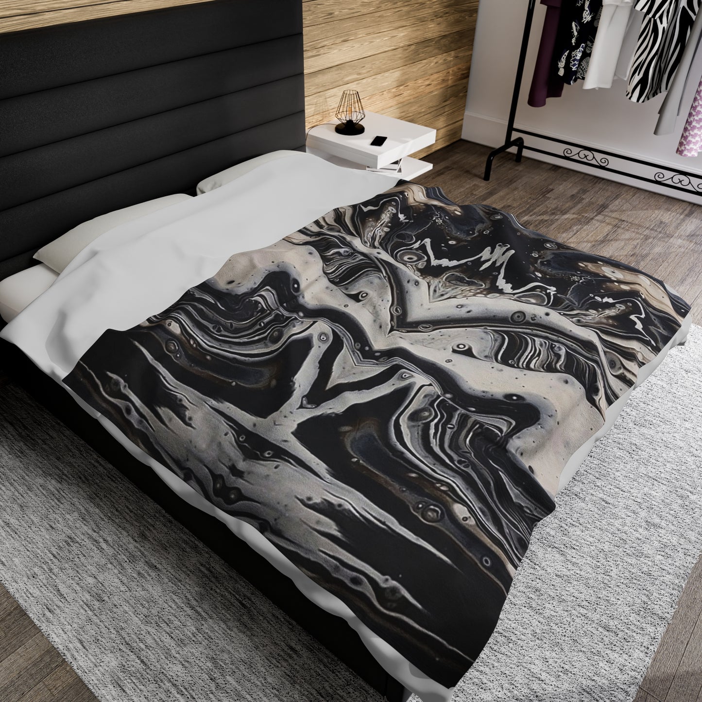 Modern Moth Plush Blanket