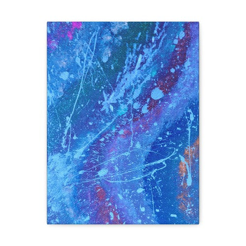 Series Blue: Silver Streams Canvas Gallery Wrap