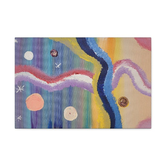 Starry Ocean Line Canvas Gallery Wrap